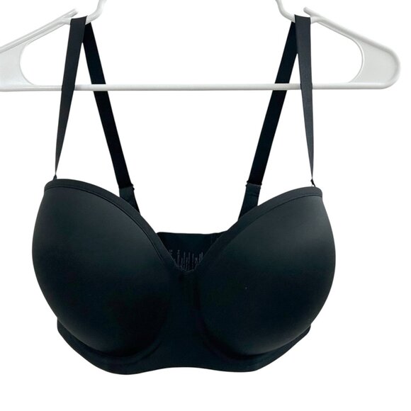 Third Love Size 34G Black Padded Wired Removable Straps Silicone Stripe Bra NWT - Picture 1 of 8